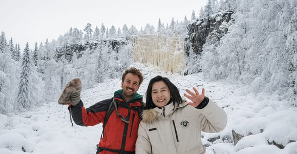 ✨Rovaniemi: Korouoma Frozen Waterfalls Hike & Hot BBQ Lunch
