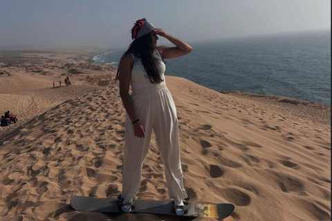 Agadir/Taghazout : Aventure en Sandboard et Dîner au Coucher du SoleilAgadir/Taghazout : aventure en sandboard et dîner au coucher du soleil