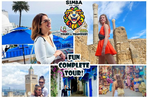 Tour privato divertente: Medina di Tunisi, Sidi Bou Said blu, CartagineCittà di ritiro : Mahdia