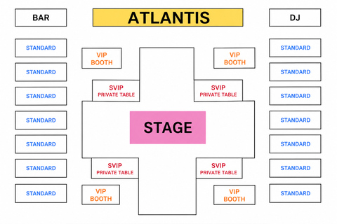 Pattaya Atlantis Show | Buffet Dinner | Free Transfer Oriental Atlantis VIP Table for 1-6 | Free Hotel Transfer