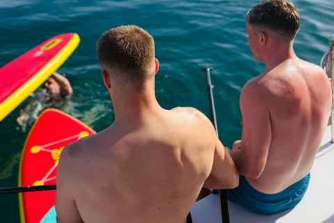 Benalmádena Catamaran Sightseeing Tour: Tapas Food Tasting, Drinks, Swimming & Dolphins Benalmádena Catamaran Tour: Tapas Tasting, Drinks, Swimming, and Dolphins