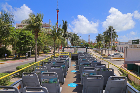Cancun : Bus en bus à arrêts à arrêts multiples et attractions multiplesCancun : Visite à arrêts multiples de la ville et roue d'observation du ciel