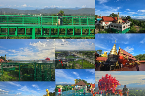 Chiang Mai: Sky Pagodas, Lampang, &amp; Skywalk Lamphun TransferGruppöverföring från Lampang