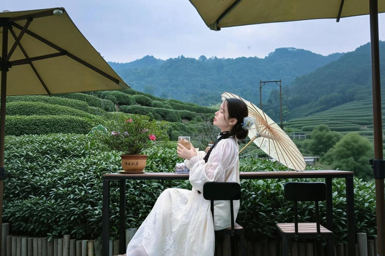 Hangzhou: Tea Picking, Roasting, and Fan-Making Experience Premium Tea Picking, Drone & Lacquer Fan Experience