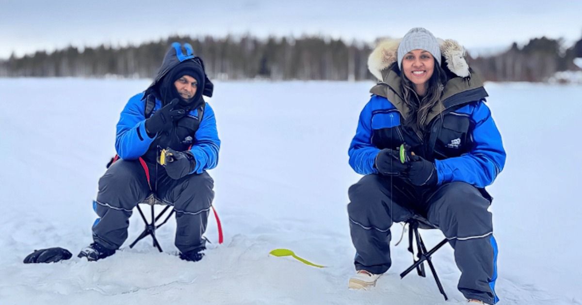 Rovaniemi: Isfiskeri fra privat ejendom ved en sø og grill | GetYourGuide