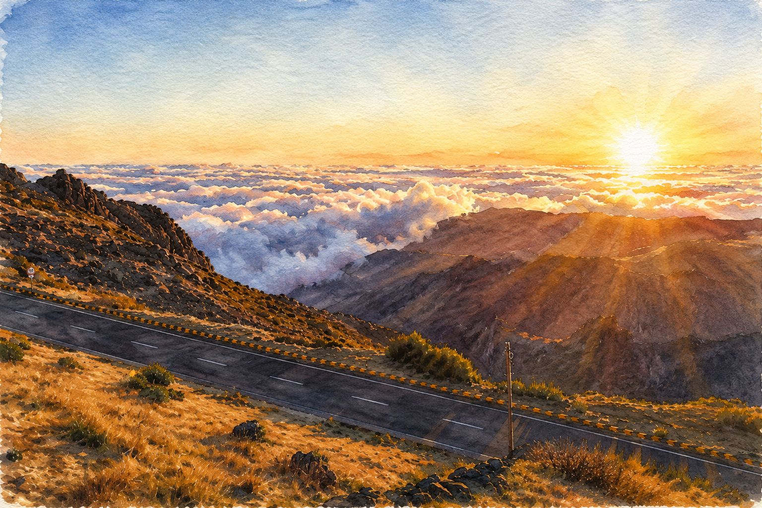 Sonnenaufgang am Pico do Arieiro, Levada dos Balcões und Santana