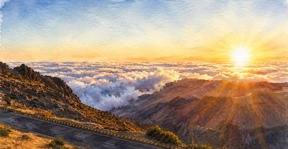 Sunrise at Pico do Arieiro, Levada dos Balcões and Santana