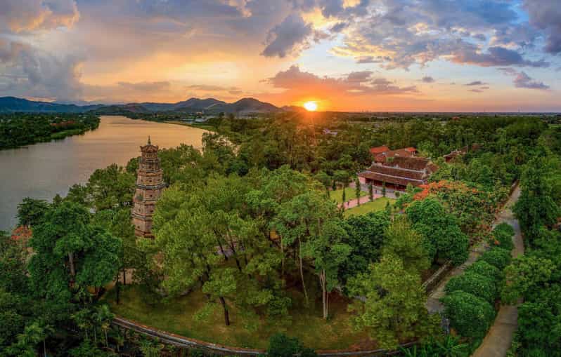 Hue: Thien Mu Pagoda by Cyclo & Perfume River Boat