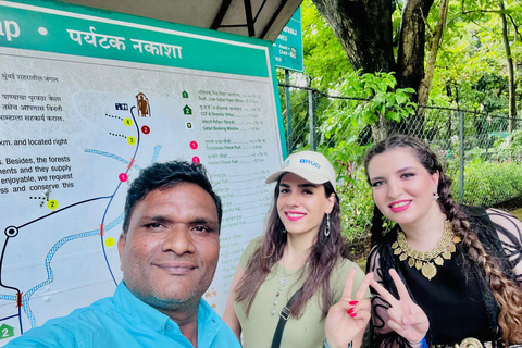 Mumbai: Kanheri Caves Guided Tour Kanheri Caves+Temple+Village+Tiger safri ( pickup & drop)