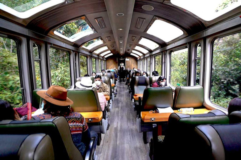 De Cusco: Bilhete de trem para Machu Pichu.Saída do trem ¨Vistadome´´ 09h15. Retorno às 18h20.