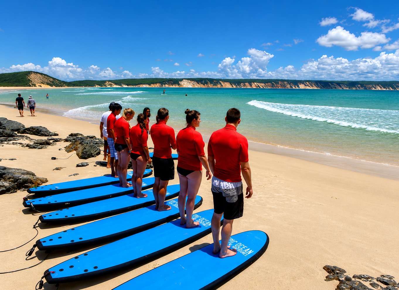 Rainbow Beach: 4WD Beach Drive Adventure og surf-lektion