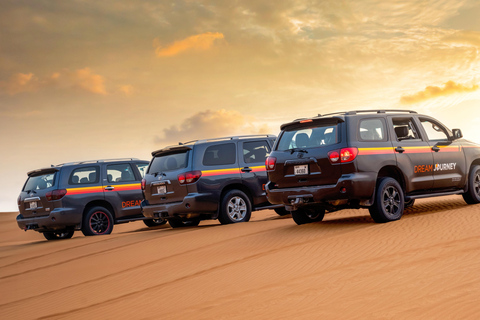 Dubaï : Croisière de luxe sur le port de plaisance et safari dans le désert des dunes rougesDécouverte exclusive du désert et croisière de 2 heures avec brunch au coucher du 