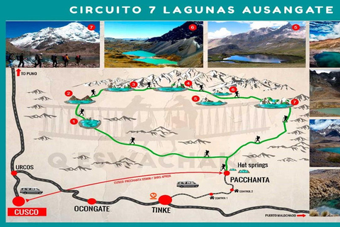 Från Cusco: Vandring i 7 laguner i Ausangate med varma källor