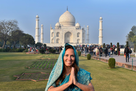 Da Delhi: Tour in giornata del Taj Mahal, del Forte di Agra e del Baby TajTour con auto AC, autista e guida