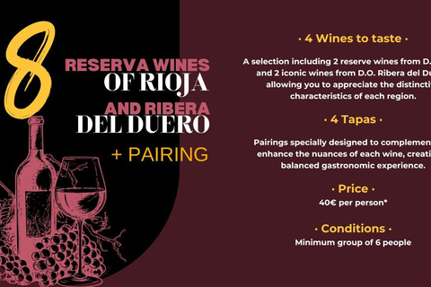 Tasting: Reserve Wines (Rioja and Ribera del Duero) +Pairing
