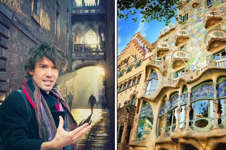 Barcelona 2-in-1: Gaudí-tour door de gotische oude stad en de nieuwe stadBarcelona: Gotische wijk en wandeltocht door de oude stad