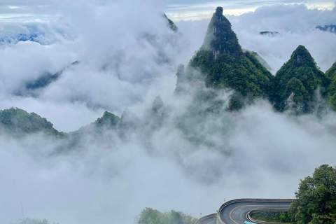Zhangjiajie: Tianmen Mountain Day, Night Ticket & Guide Map Line A + Tianmen Cave Escalator