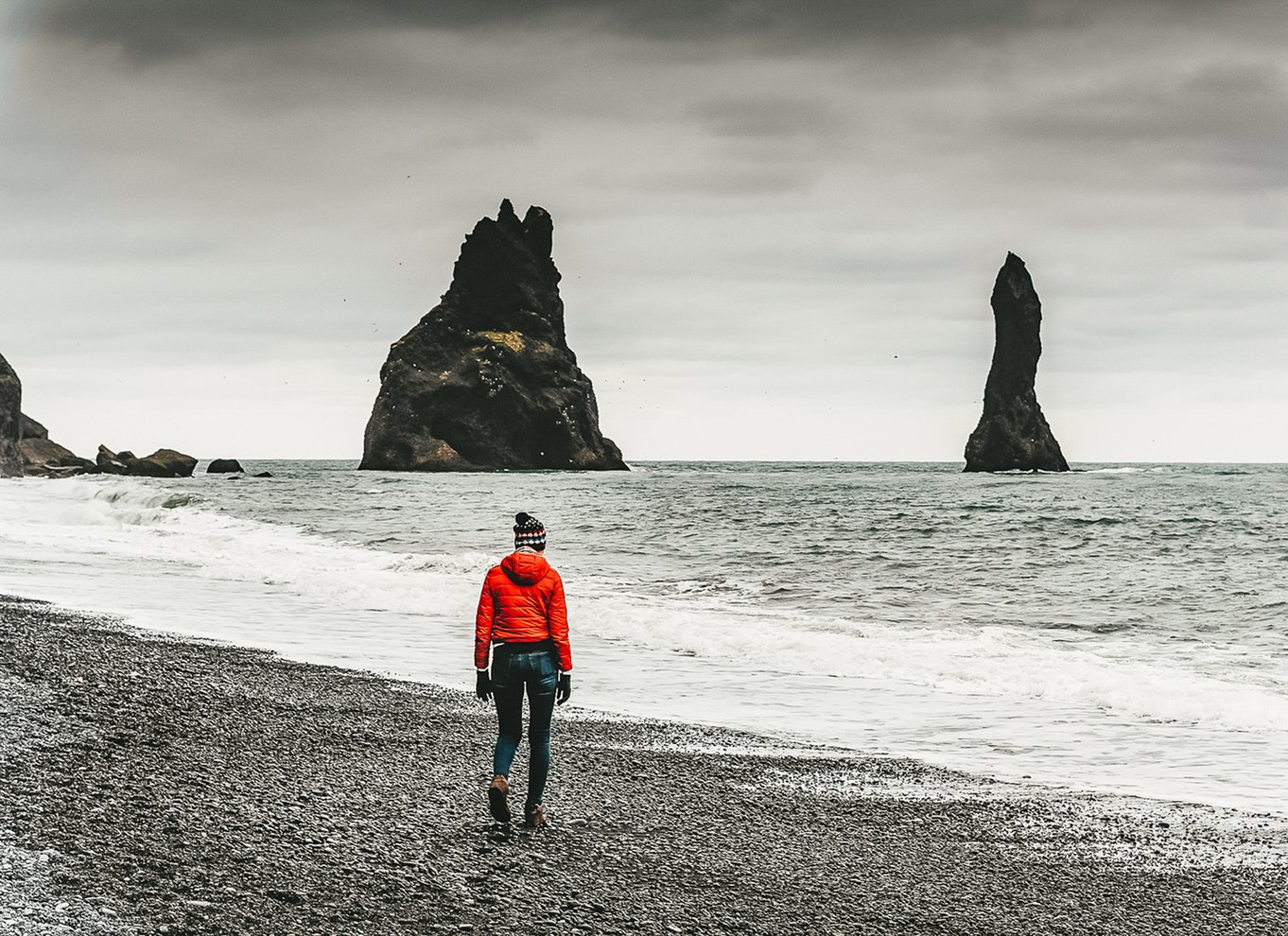 Island: Heldagstur til sydkysten, den sorte strand og vandfald