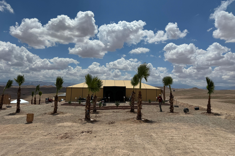 Marrakech: Overnight in Agafay Desert with Dinner & Campfire From Marrakech: Agafay Overnight with Dinner, Fire & Music