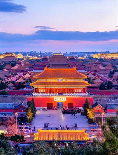 Bilet do parku Jingshan w Pekinie: pełny widok na Zakazane Miasto