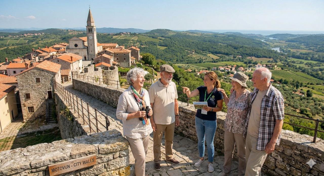 Ab Rovinj: Private ganztägige Tour zu den Highlights der historischen Städte