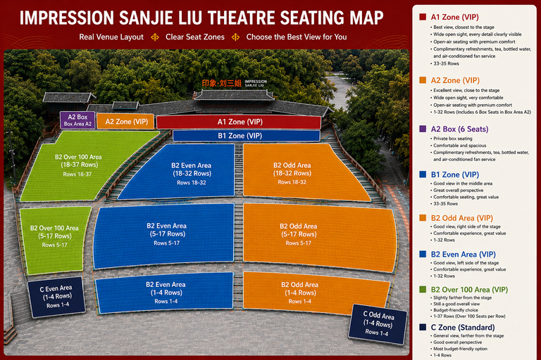 YangShuo: Impression Liu Sanjie Show Ticket with Options A2 President VIP | Tea Break, Drinks & Premium View
