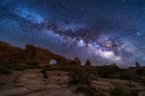Moab : Parc national des Arches : Photographie de nuit et de coucher de soleil