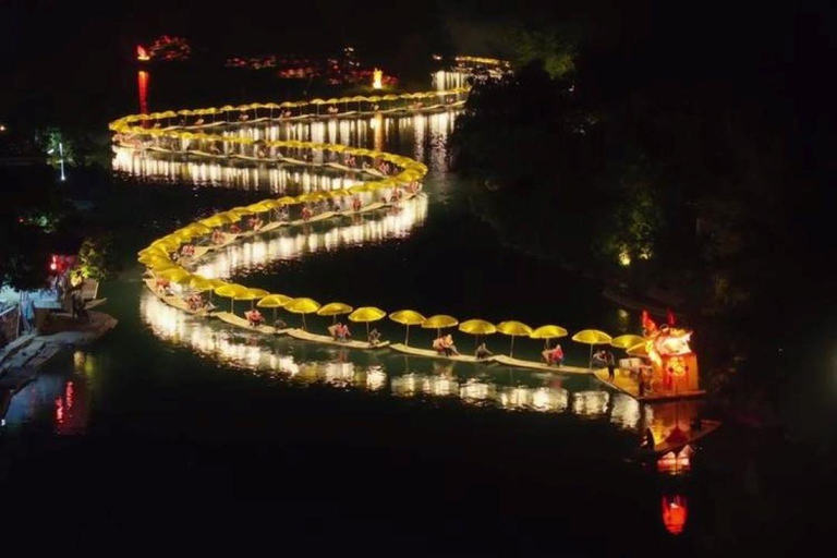 Yangshuo: Yulong River Nighttime Bamboo Raft Ride-8 Seats