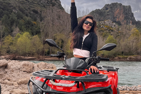 Side/Belek: ATV & Zipline Combo w/ Riverside Swimming Break Shared ATV Quad Safari Off-Road Adventure (Double)