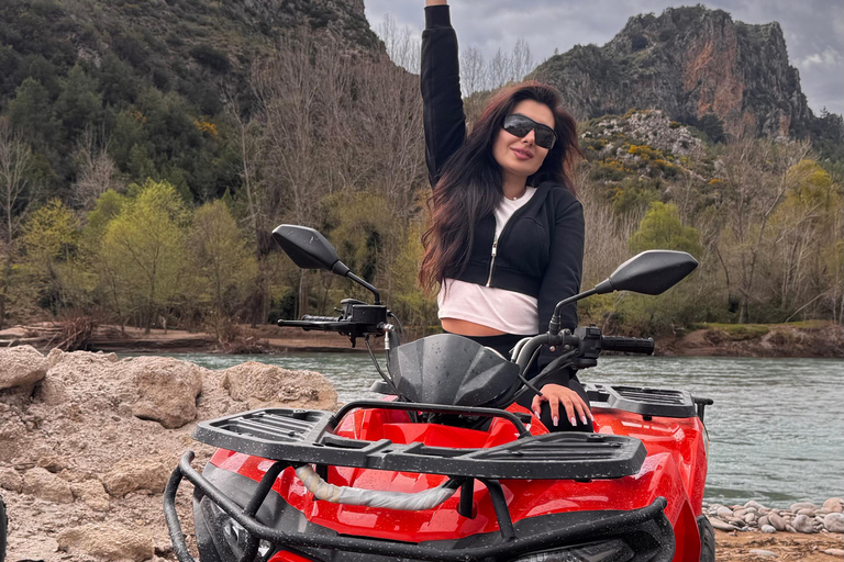 Side/Belek: ATV & Zipline Combo w/ Riverside Swimming Break Shared ATV Quad Safari Off-Road Adventure (Double)