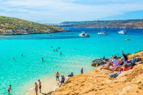 Malta: Blue Lagoon, Gozo and Crystal Lagoon Sea Cave Tour 5-Hour Cruise with Blue lagoon and 2.5 Hour stop in Gozo