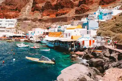 Creta: Excursión de un día a Santorini en barco con visita a Oia y Fira