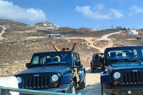 Mykonos: tour privato in jeep con la spiaggia di Myrsini e Ano Mera