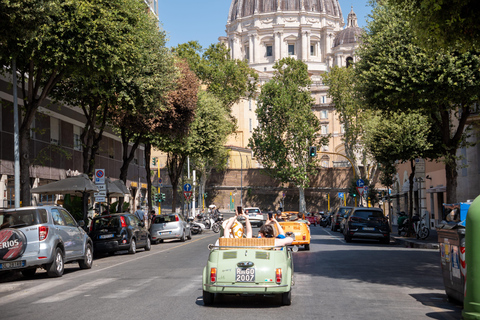 Timeless Rome: A Journey in Fiat 500 or Convertible Fiat 500 Shared Vintage Convertible Fiat 500 experience