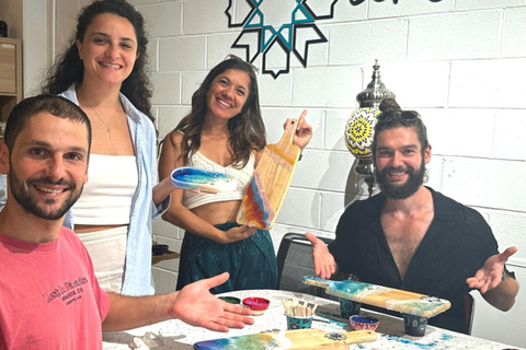 Corso di arte della resina a BrisbaneVassoio + 2 pezzi di sottobicchieri