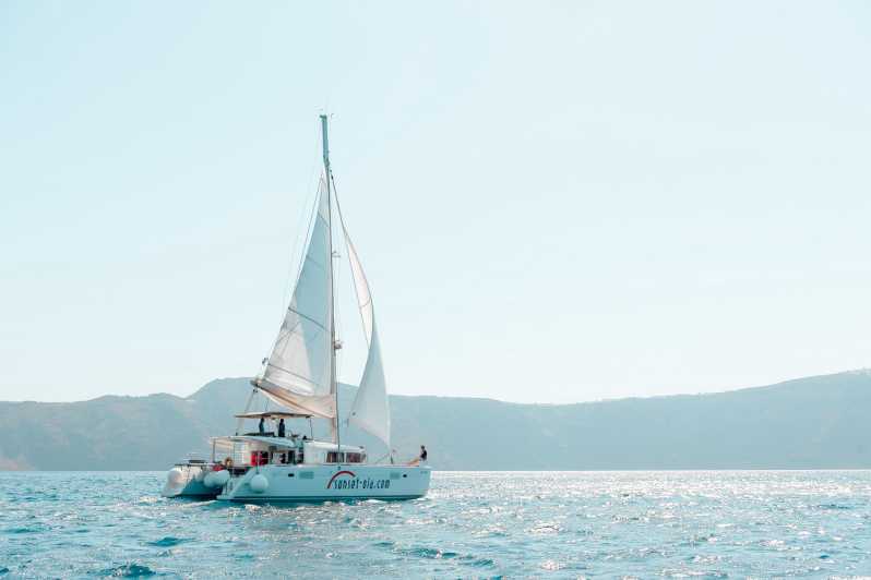 santorini luxury small group catamaran
