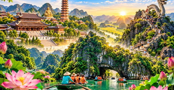 From Hanoi: Bai Dinh Pagoda, Trang An, & Mua Cave Day Trip