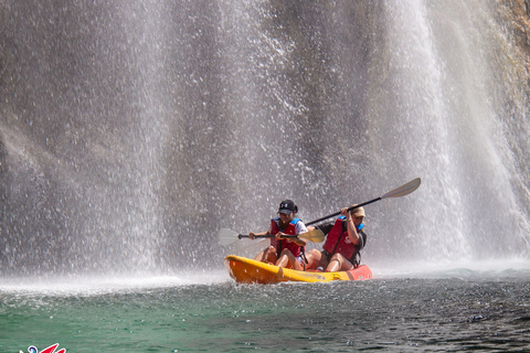Nerja: Self-Guided Kayak Tour. Maro Waterfall. Support boat for the route.