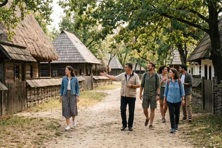Bucharest: Parliament, Ceausescu Mansion & Village Museum COACH TOUR Audio guide in 24 languages