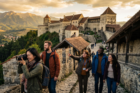 From Bucharest: Peles Castle, Bran Castle & Brasov Day Tour MINIVAN Tour with Entrance tickets included to Peles & Bran