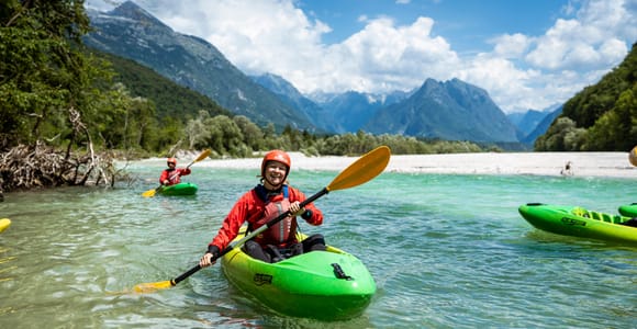 Bovec: Anfängerfreundliche Kajaktour auf dem Soča-Fluss mit Fotos