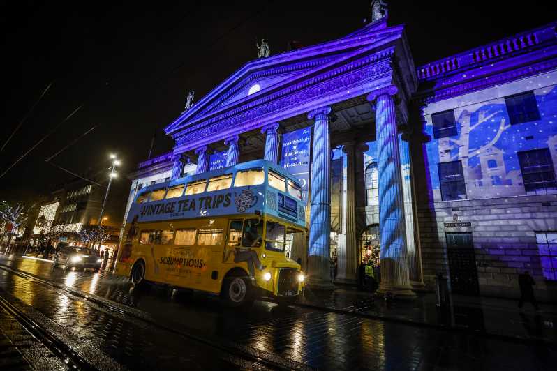 Dublin: Christmas Lights Festive Bus Tour with Afternoon Tea