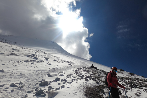 Szczyt Orizaba, północna ściana: Trening u podnóża lodowcaPółnocna ściana Pico de Orizaba: trening u podstawy lodowca