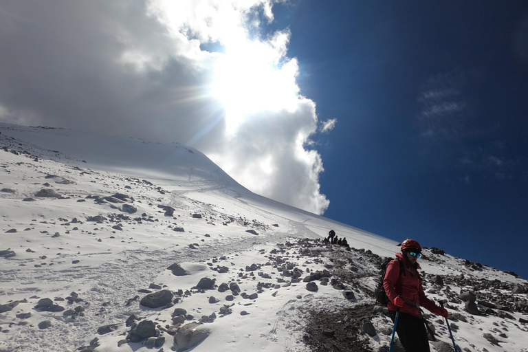 Szczyt Orizaba, północna ściana: Trening u podnóża lodowcaPółnocna ściana Pico de Orizaba: trening u podstawy lodowca