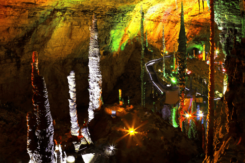 Excursão à ponte de vidro do Grand Canyon de Zhangjiajie e à caverna HuanglongGrand canyon glass birdge huanglong cave from Zhangjiajie