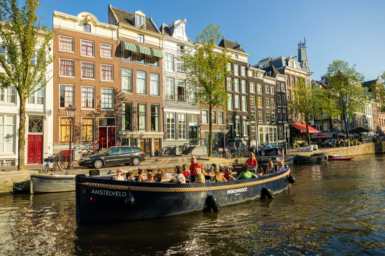 Amsterdam: Rejs łodzią z przewodnikiem i opcją nieograniczonych napojówBilet rodzinny