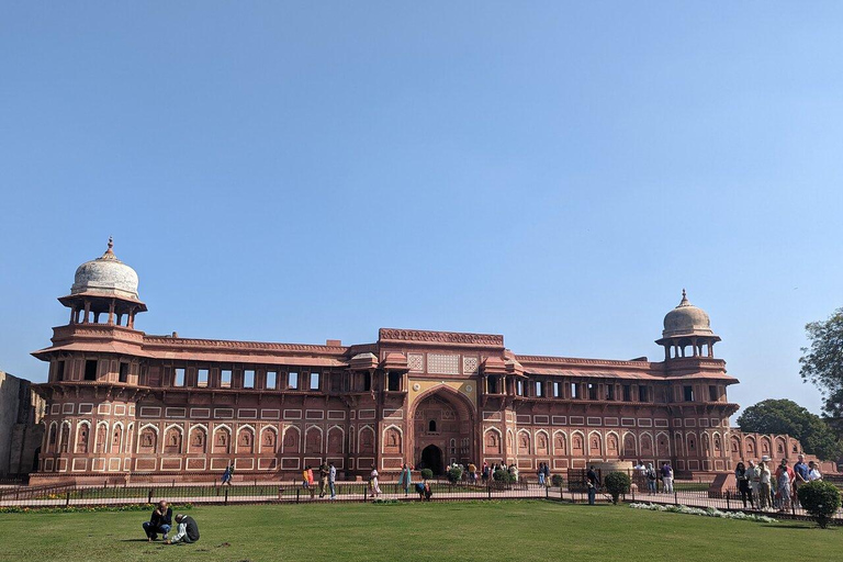 Depuis Delhi : visite privée du Taj Mahal au lever du soleil et d'Agra en voiture