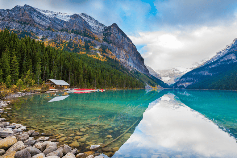Da Canmore/Banff: Moraine Lake all&#039;alba e Lake LouiseDa Canmore/Banff: Alba sul lago Moraine e sul lago Louise