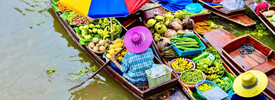 Bangkok : expérience privée du marché flottant et du marché ferroviaire