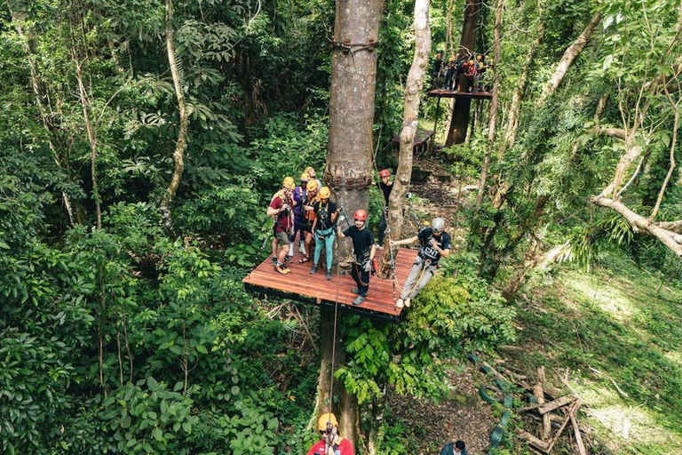 Khao Lak : excursion combinée « Éléphants éthiques et tyrolienne »